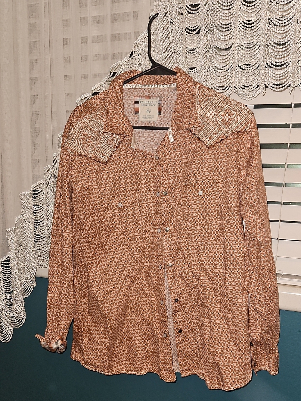 Women’s Button-Down Western Shirt in Tan by Panhandle